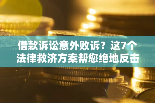 武汉借款诉讼意外败诉？这7个法律救济方案帮您绝地反击！