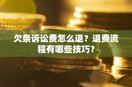 武汉欠条诉讼费怎么退？退费流程有哪些技巧？