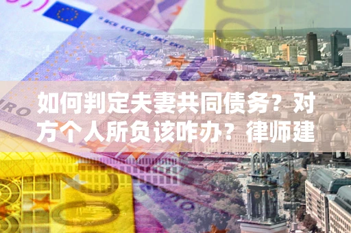武汉如何判定夫妻共同债务？对方个人所负该咋办？律师建议