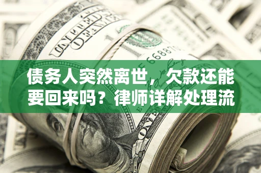 武汉债务人突然离世，欠款还能要回来吗？律师详解处理流程